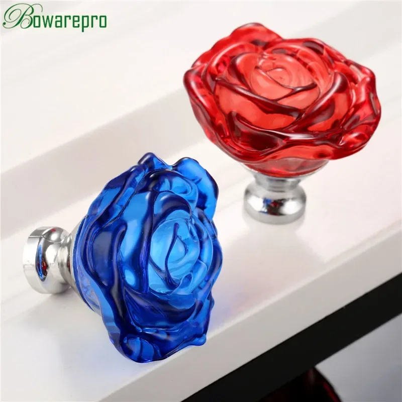 Furniture Hardware Manufacturer - Bowarepro-manija de cristal rosa de 50MM,