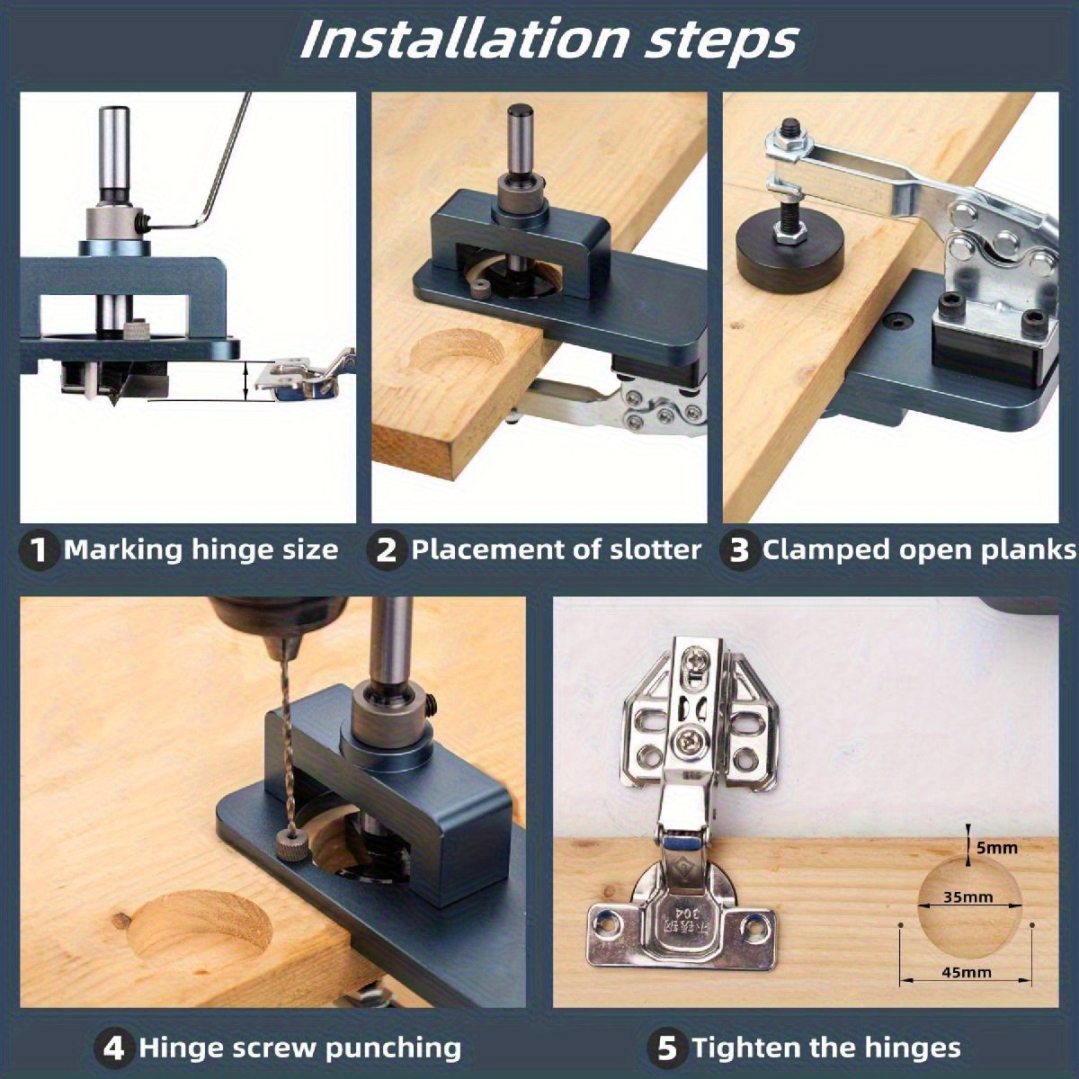 Plantilla de bisagra de 35 mm  - Furniture Hardware Fitting reseña y precio
